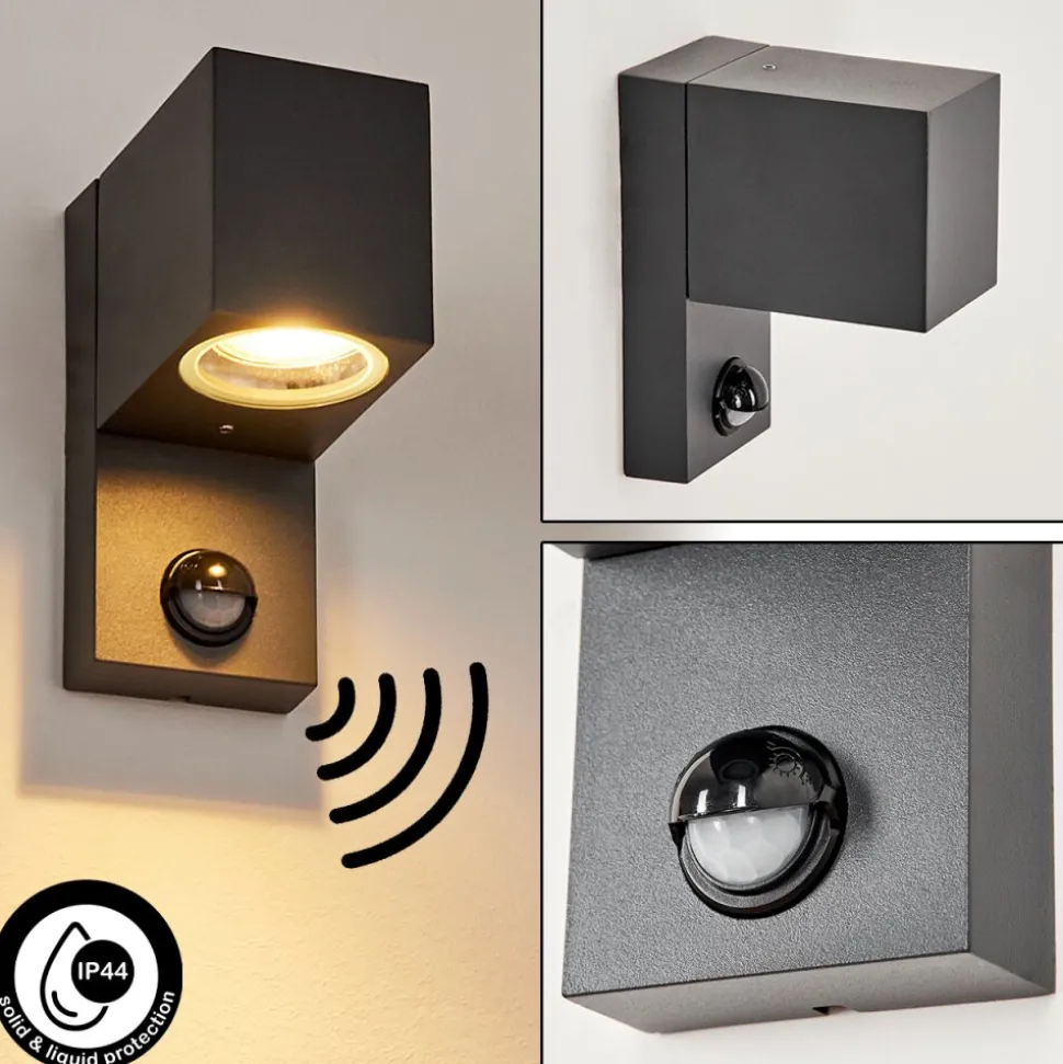 Applique Murale D'Exterieurkingstown Anthracite, Transparent, 1 Lumiere, Detecteur De Mouvement