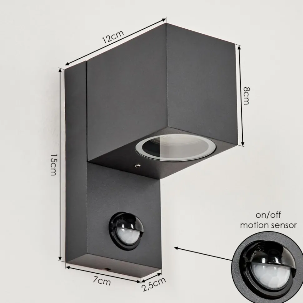Applique Murale D'Exterieurkingstown Anthracite, Transparent, 1 Lumiere, Detecteur De Mouvement