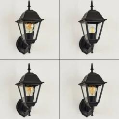 Applique Murale D'Exterieur Naofe Noir, 1 Lumiere