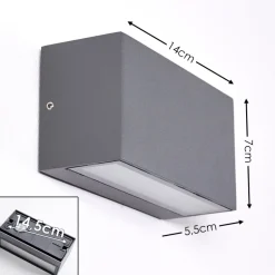 Applique Murale D'Exterieur Duluth Led Anthracite, 1 Lumiere