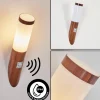Applique Murale D'Exterieur Gaborone Brun, Couleur Bois, 1 Lumiere, Detecteur De Mouvement