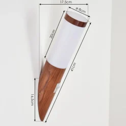 Applique Murale D'Exterieur Gaborone Brun, Couleur Bois, 1 Lumiere, Detecteur De Mouvement