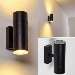 Applique Murale D'Exterieur Froslev Led Noir, 2 Lumieres