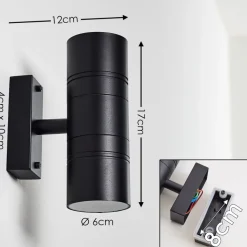 Applique Murale D'Exterieur Froslev Led Noir, 2 Lumieres