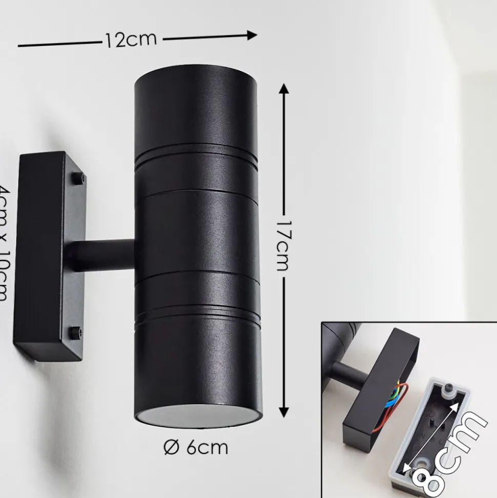 Applique Murale D'Exterieur Froslev Led Noir, 2 Lumieres