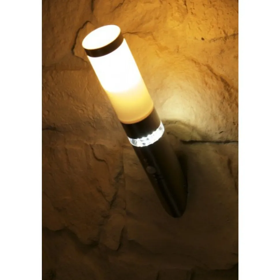 Applique Murale D'Exterieur Brilliant Bole Acier Inoxydable, 1 Lumiere, Detecteur De Mouvement