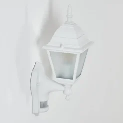 Applique Murale D'Exterieur Naofe Blanc, 1 Lumiere, Detecteur De Mouvement