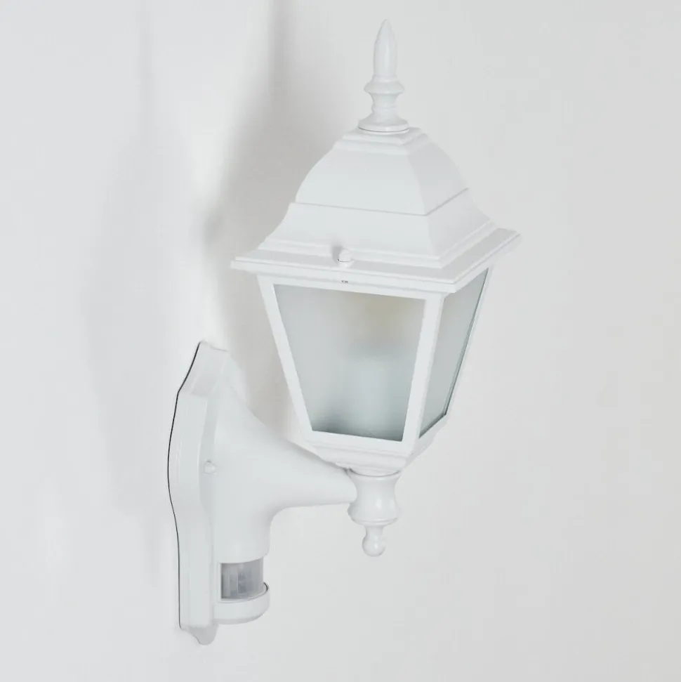 Applique Murale D'Exterieur Naofe Blanc, 1 Lumiere, Detecteur De Mouvement