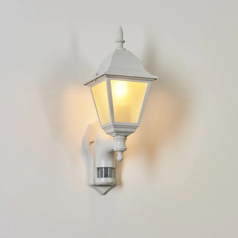 Applique Murale D'Exterieur Naofe Blanc, 1 Lumiere, Detecteur De Mouvement