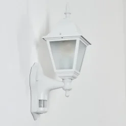 Applique Murale D'Exterieur Naofe Blanc, 1 Lumiere, Detecteur De Mouvement