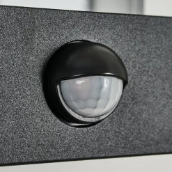 Applique Murale D'Exterieur Caudry Noir, 1 Lumiere, Detecteur De Mouvement