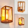 Applique Murale D'Exterieur Leset Brun, Couleur Bois, 1 Lumiere
