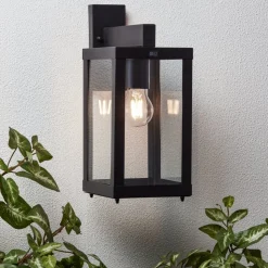 Applique Murale D'Exterieur Tieva Noir, 1 Lumiere