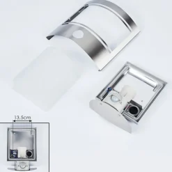 Applique Murale D'Exterieur Visnum Nickel Mat, Blanc, 1 Lumiere, Detecteur De Mouvement