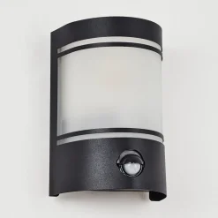 Applique Murale D'Exterieur Visnum Noir, Blanc, 1 Lumiere, Detecteur De Mouvement