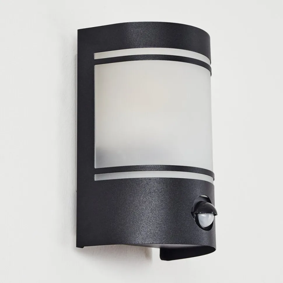 Applique Murale D'Exterieur Visnum Noir, Blanc, 1 Lumiere, Detecteur De Mouvement