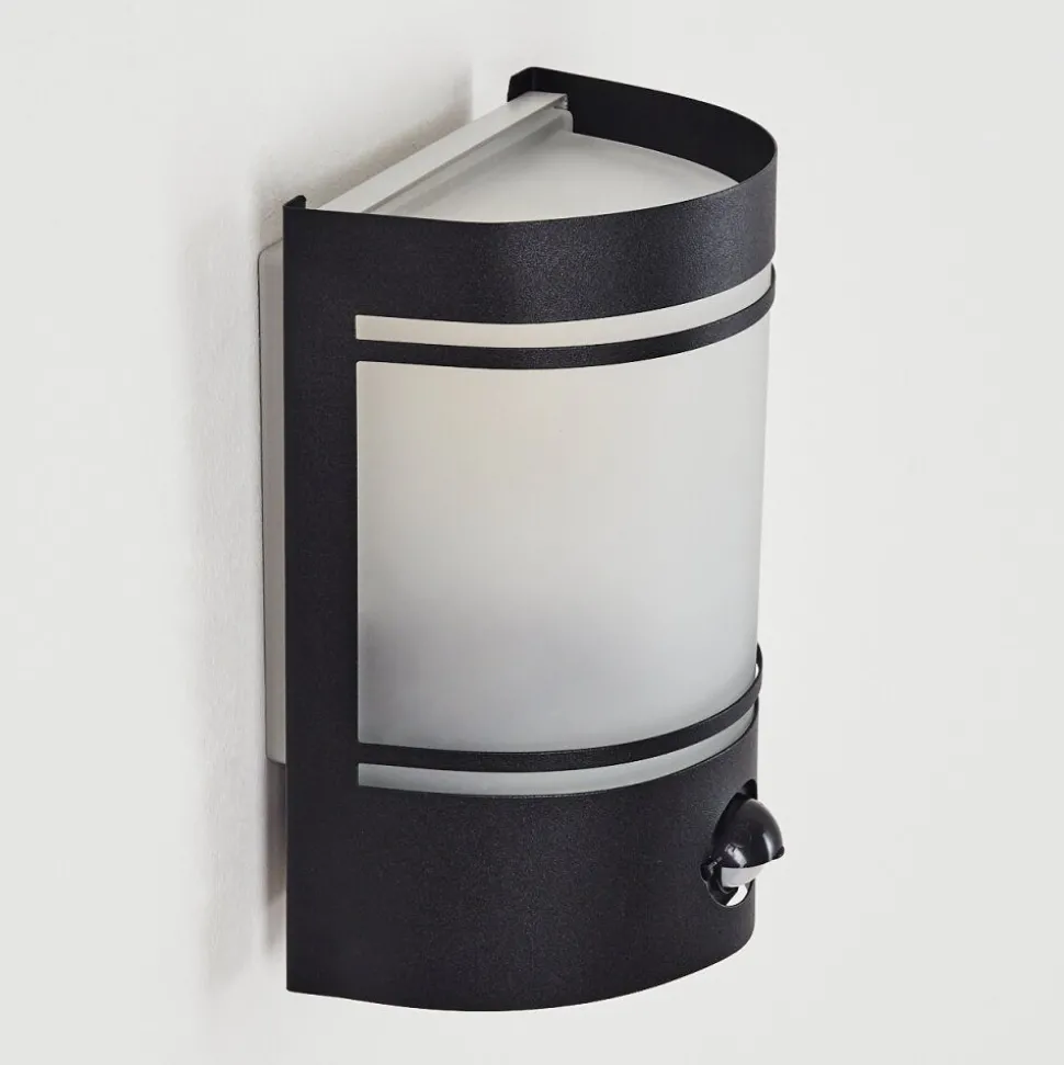 Applique Murale D'Exterieur Visnum Noir, Blanc, 1 Lumiere, Detecteur De Mouvement