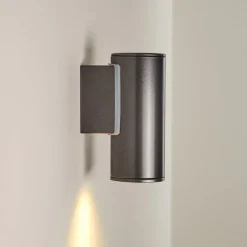 Applique Murale D'Exterieur Brachy Led Noir, 2 Lumieres