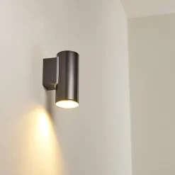 Applique Murale D'Exterieur Brachy Led Noir, 2 Lumieres