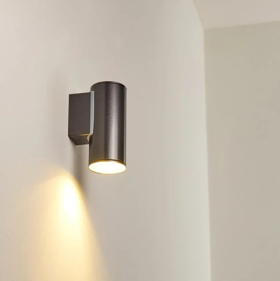 Applique Murale D'Exterieur Brachy Led Noir, 2 Lumieres