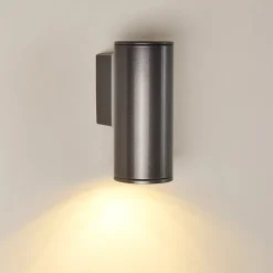 Applique Murale D'Exterieur Brachy Led Noir, 2 Lumieres