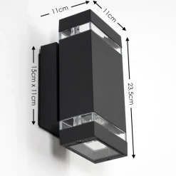 Applique Murale D'Exterieur Edevik Anthracite, 2 Lumieres