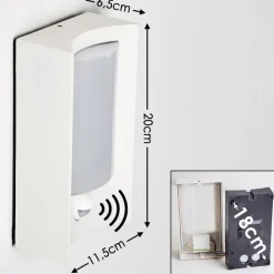 Applique Murale D'Exterieur Nordkapp Led Blanc, 1 Lumiere, Detecteur De Mouvement