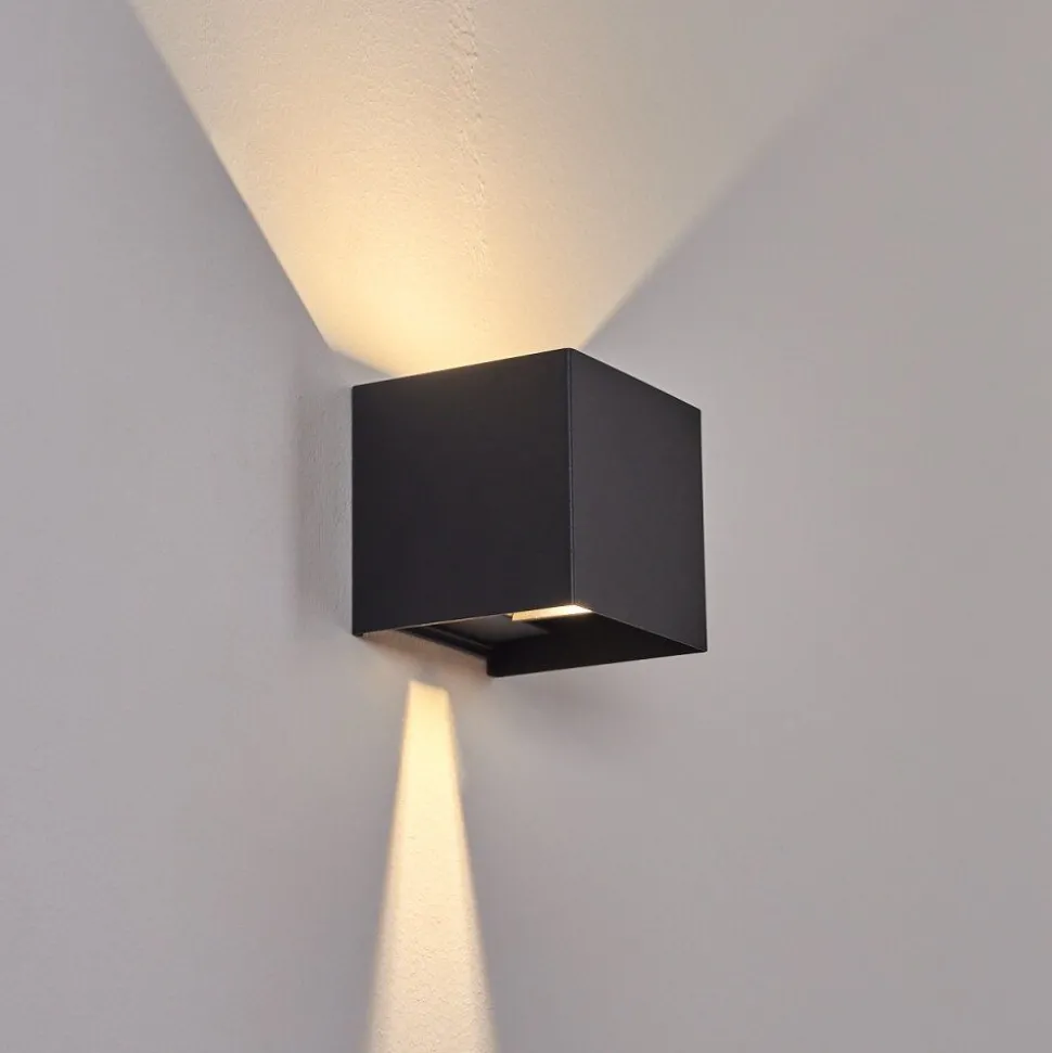 Applique Murale D'Exterieur Everton Led Noir, 2 Lumieres