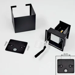 Applique Murale D'Exterieur Everton Led Noir, 2 Lumieres