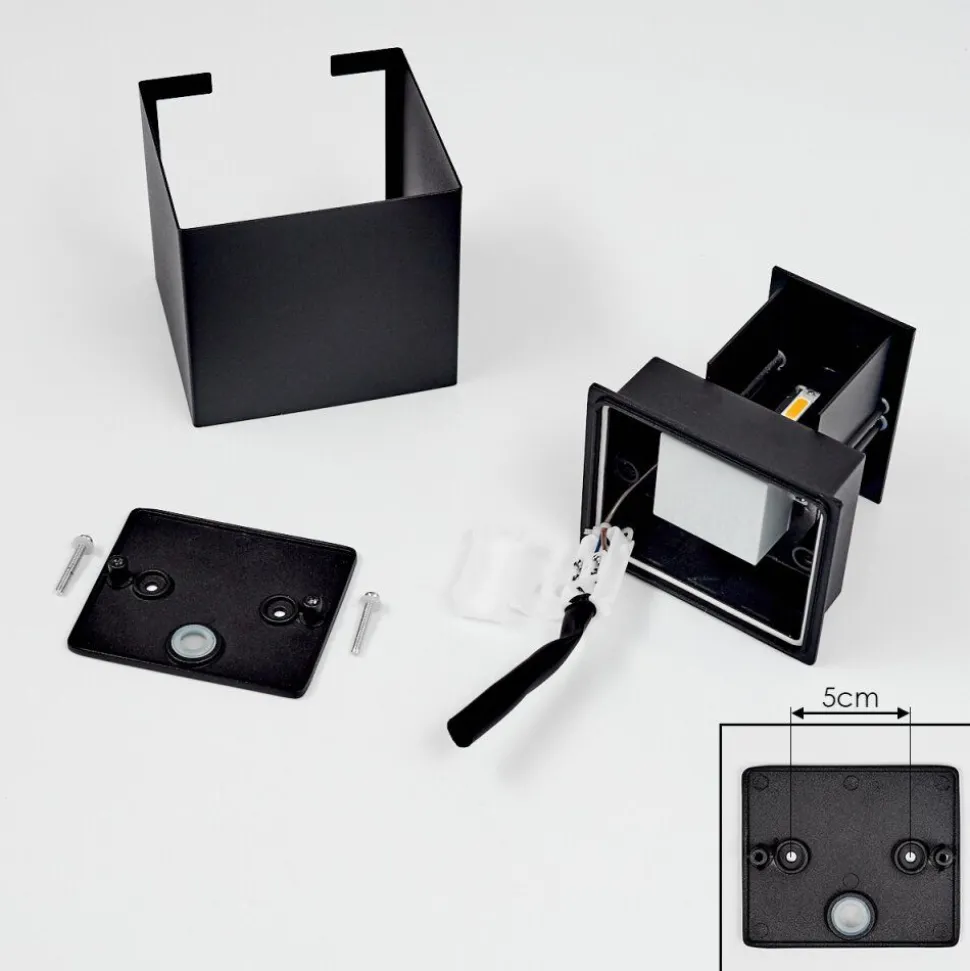 Applique Murale D'Exterieur Everton Led Noir, 2 Lumieres
