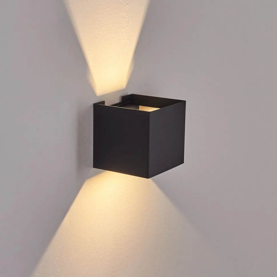 Applique Murale D'Exterieur Everton Led Noir, 2 Lumieres