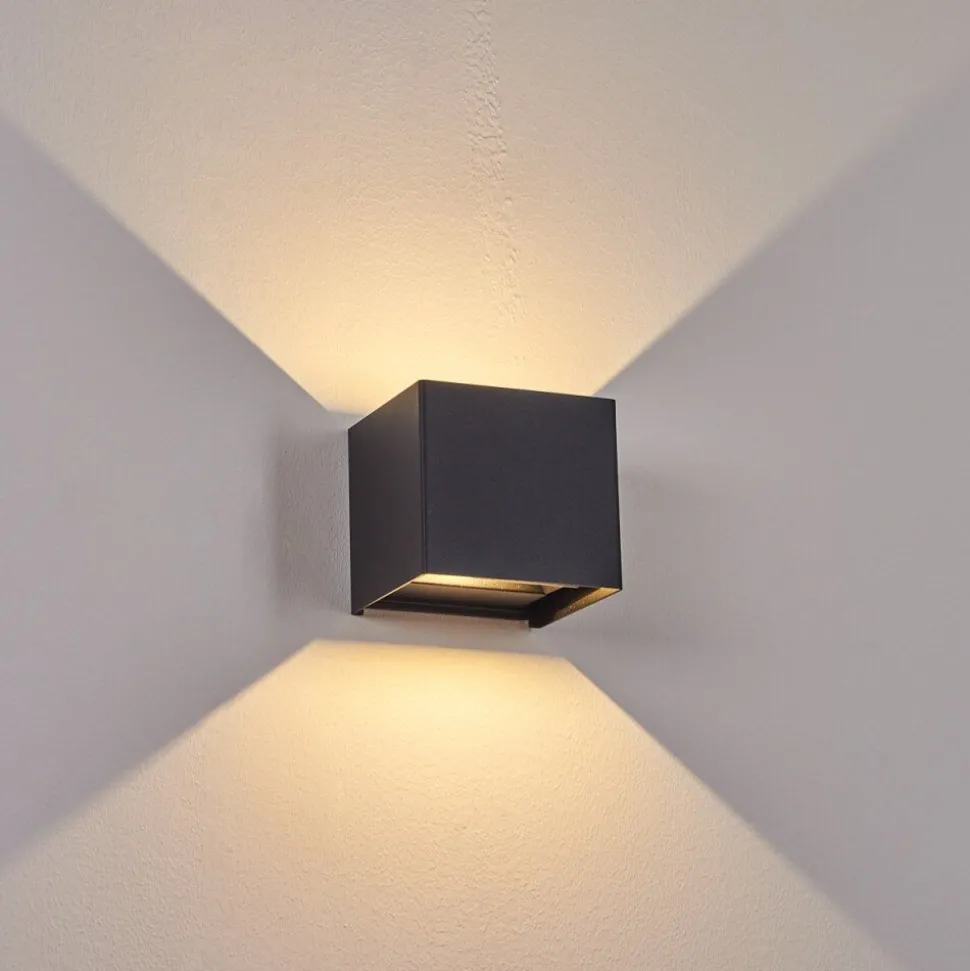 Applique Murale D'Exterieur Everton Led Noir, 2 Lumieres