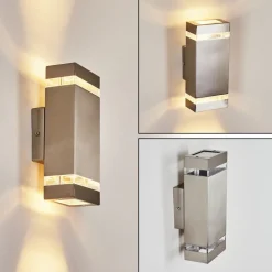 Applique Murale D'Exterieur Edevik Nickel Mat, 2 Lumieres