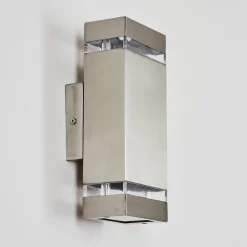 Applique Murale D'Exterieur Edevik Nickel Mat, 2 Lumieres