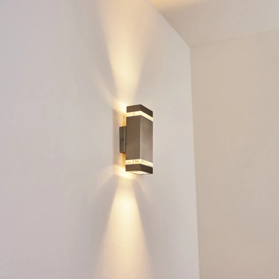Applique Murale D'Exterieur Edevik Nickel Mat, 2 Lumieres
