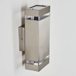 Applique Murale D'Exterieur Edevik Nickel Mat, 2 Lumieres