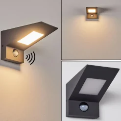 Applique Murale D'Exterieur Matlava Led Anthracite, Blanc, 1 Lumiere, Detecteur De Mouvement