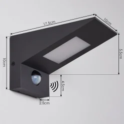 Applique Murale D'Exterieur Matlava Led Anthracite, Blanc, 1 Lumiere, Detecteur De Mouvement