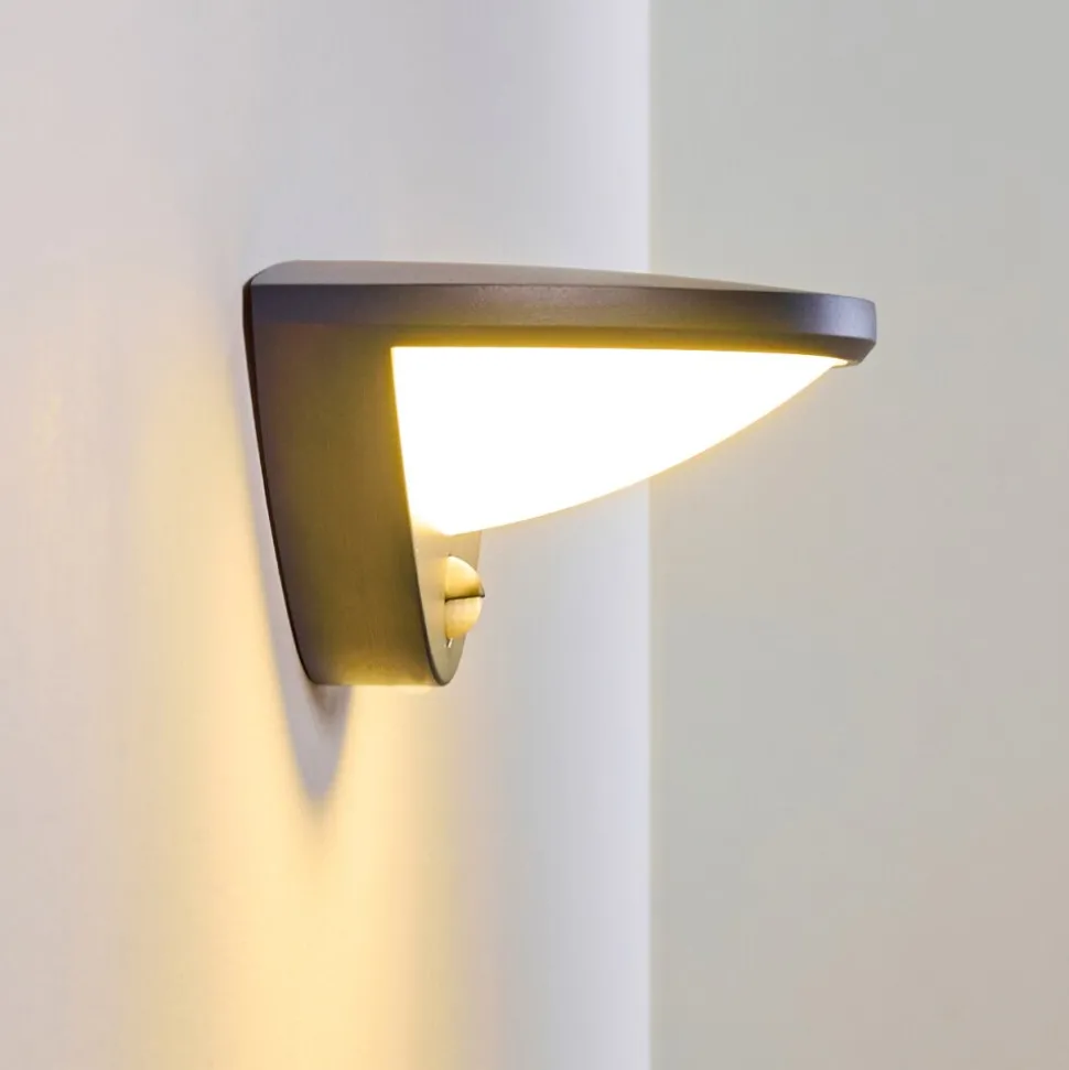 Applique Murale D'Exterieur Carano Led Noir, 1 Lumiere, Detecteur De Mouvement