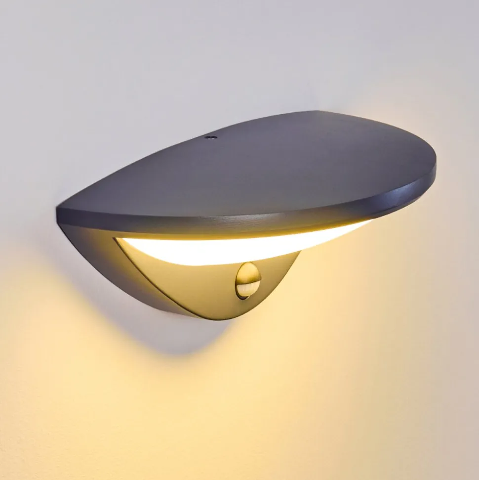 Applique Murale D'Exterieur Carano Led Noir, 1 Lumiere, Detecteur De Mouvement