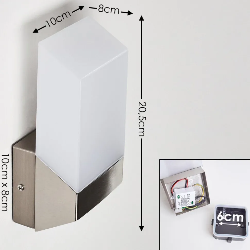 Applique Murale D'Exterieur Clear Led Nickel Mat, 1 Lumiere