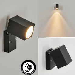 Applique Murale D'Exterieur Holiseva Led Noir, 1 Lumiere