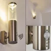 Applique Murale D'Exterieur Noreaz Led Acier Inoxydable, 1 Lumiere, Detecteur De Mouvement