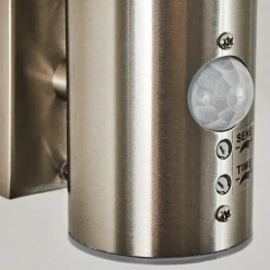 Applique Murale D'Exterieur Noreaz Led Acier Inoxydable, 1 Lumiere, Detecteur De Mouvement