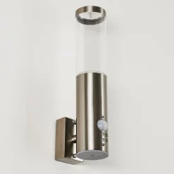 Applique Murale D'Exterieur Noreaz Led Acier Inoxydable, 1 Lumiere, Detecteur De Mouvement