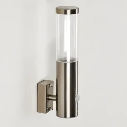 Applique Murale D'Exterieur Noreaz Led Acier Inoxydable, 1 Lumiere, Detecteur De Mouvement