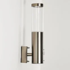 Applique Murale D'Exterieur Noreaz Led Acier Inoxydable, 1 Lumiere, Detecteur De Mouvement