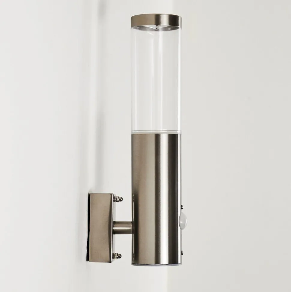 Applique Murale D'Exterieur Noreaz Led Acier Inoxydable, 1 Lumiere, Detecteur De Mouvement