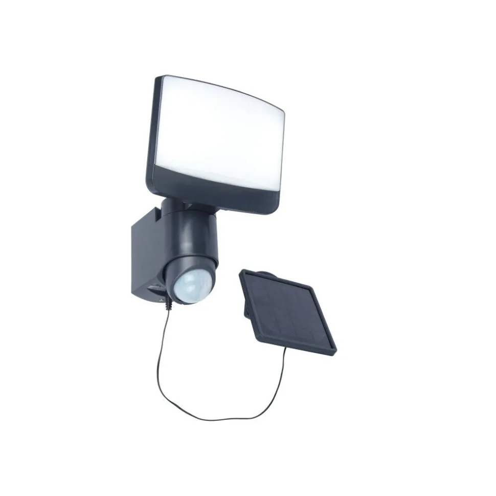 Applique Murale D'Exterieur Lutec Sunshine Led Anthracite, 1 Lumiere, Detecteur De Mouvement