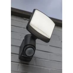 Applique Murale D'Exterieur Lutec Sunshine Led Anthracite, 1 Lumiere, Detecteur De Mouvement